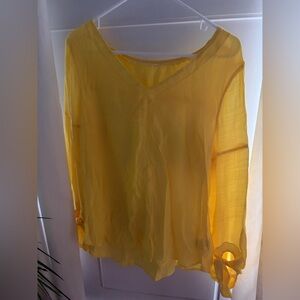 Yellow Rayon Blouse Size L
